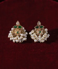 Emerald Green Negar Studs/Earrings Fashion Jewellery IMJSD-EF1606EM