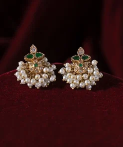Emerald Green Negar Studs/Earrings Fashion Jewellery Imjsd-Ef1606Em 10 Jsd Ef2606Emeraldgreenc Imanistudio.com
