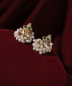 Emerald Green Negar Studs/Earrings Fashion Jewellery Imjsd-Ef1606Em 9 Jsd Ef2606Emeraldgreend Imanistudio.com