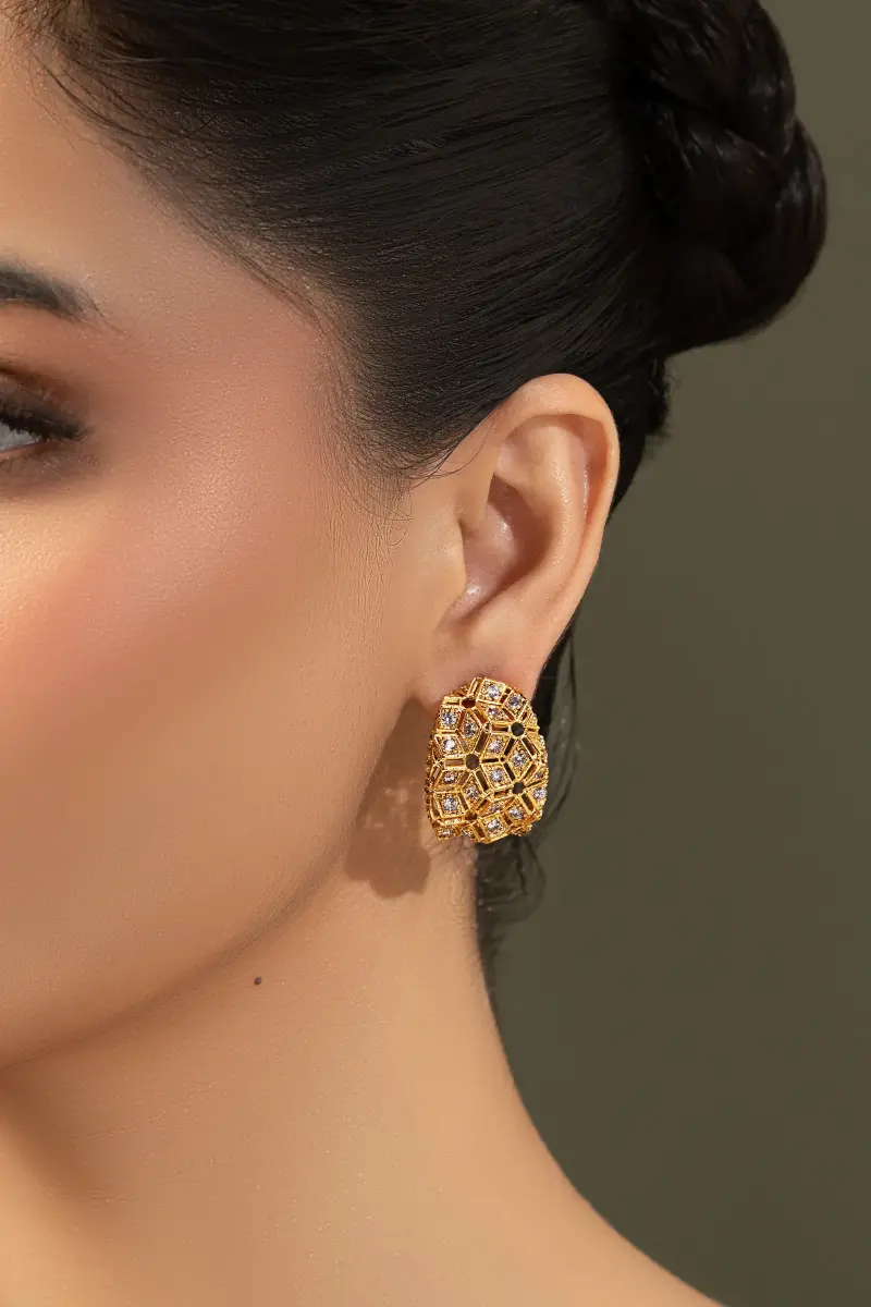 Gold Monireh Studs/Earrings Fashion Jewellery Imjsd-Ef1611Gm 2 Gold Monireh Studs/Earrings Fashion Jewellery Imjsd-Ef1611Gm - Image 2