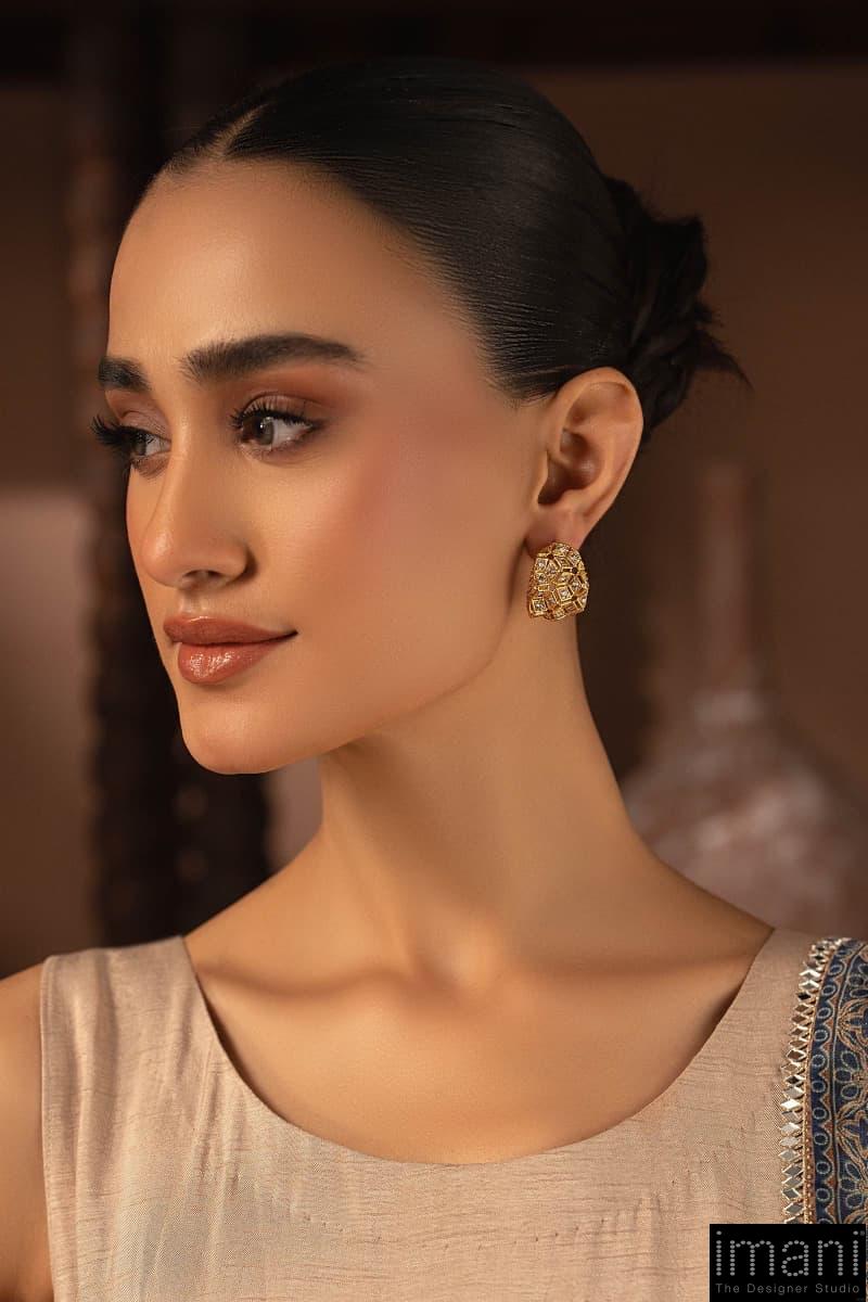 Gold Monireh Studs/Earrings Fashion Jewellery Imjsd-Ef1611Gm 4 Gold Monireh Studs/Earrings Fashion Jewellery Imjsd-Ef1611Gm - Image 4