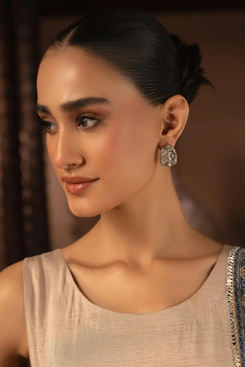 White Zircon Monireh Studs/Earrings Fashion Jewellery Imjsd-Ef1611Wz 2 White Zircon Monireh Studs/Earrings Fashion Jewellery Imjsd-Ef1611Wz - Image 2