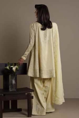 3Pcs Zara Shahjahan Pastel Yellow Raw Silk Zardiya Suit Zszr-F0639Pr 10 Lemon3 Imanistudio.com