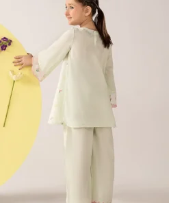Maria.b Kids Wear Tender Green Embroidered Dobby Lawn Suit Mbkd-Ea1103Tg 10 Mkd Ea2603Tender Green Imanistudio.com
