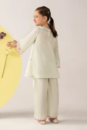 Maria.b Kids Wear Tender Green Embroidered Dobby Lawn Suit Mbkd-Ea1103Tg 10 Mkd Ea2603Tender Green Imanistudio.com