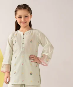 Maria.b Kids Wear Tender Green Embroidered Dobby Lawn Suit Mbkd-Ea1103Tg 8 Mkd Ea2603Tender Greena Imanistudio.com