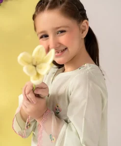 Maria.b Kids Wear Tender Green Embroidered Dobby Lawn Suit Mbkd-Ea1103Tg 9 Mkd Ea2603Tender Greenb Imanistudio.com
