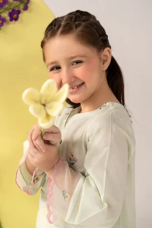 Maria.b Kids Wear Tender Green Embroidered Dobby Lawn Suit Mbkd-Ea1103Tg 9 Mkd Ea2603Tender Greenb Imanistudio.com