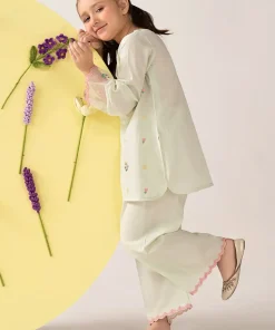 Maria.b Kids Wear Tender Green Embroidered Dobby Lawn Suit Mbkd-Ea1103Tg 7 Mkd Ea2603Tender Greend Imanistudio.com