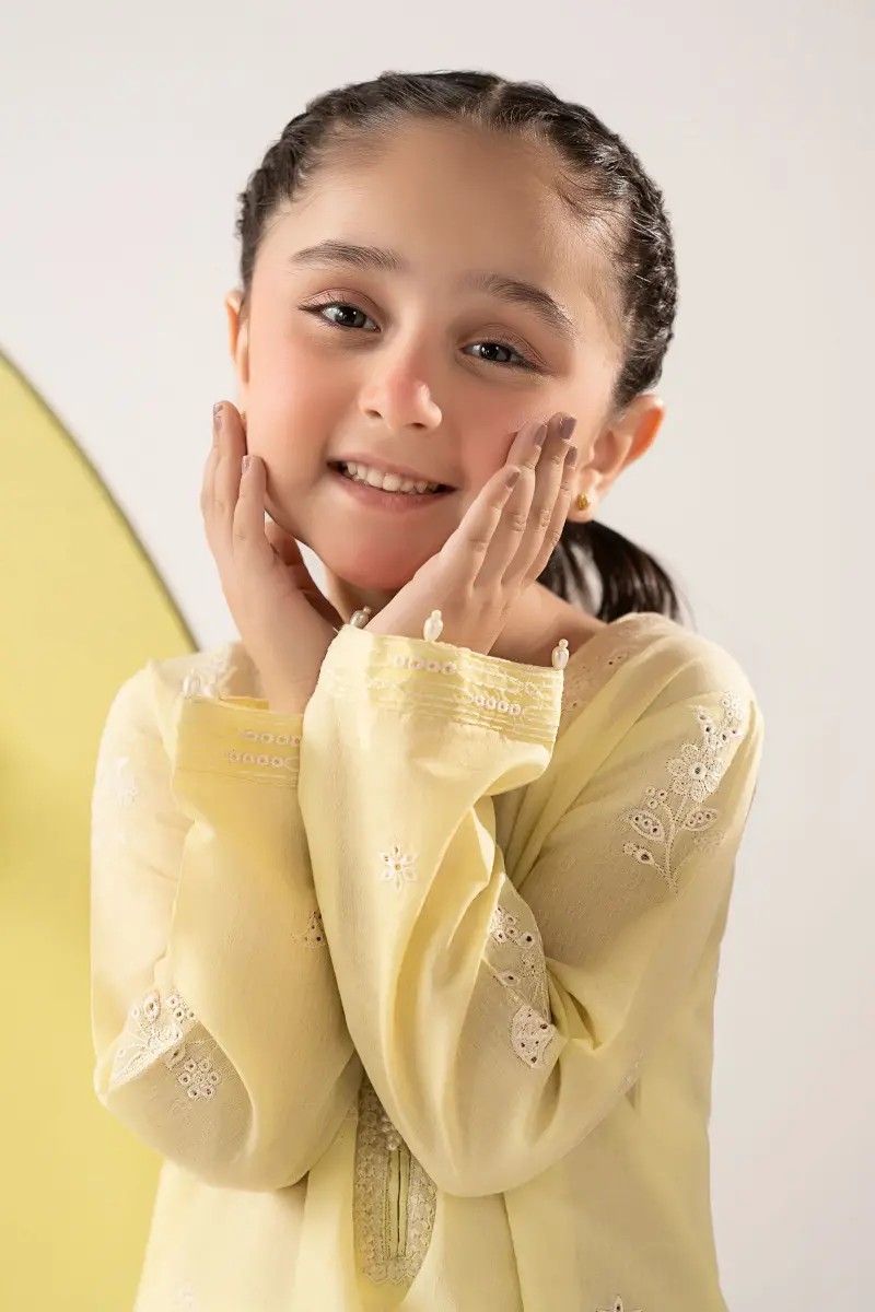 Maria.b Kids Wear Yellow Embroidered Dobby Lawn Suit Mbkd-Ea1107Syl 4 Maria.b Kids Wear Yellow Embroidered Dobby Lawn Suit Mbkd-Ea1107Syl - Image 4