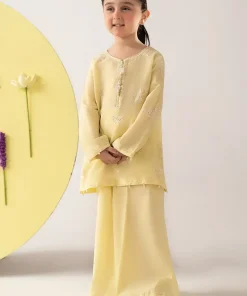 Maria.B Kids Wear Yellow Embroidered Dobby Lawn Suit MBKD-EA1107SYL
