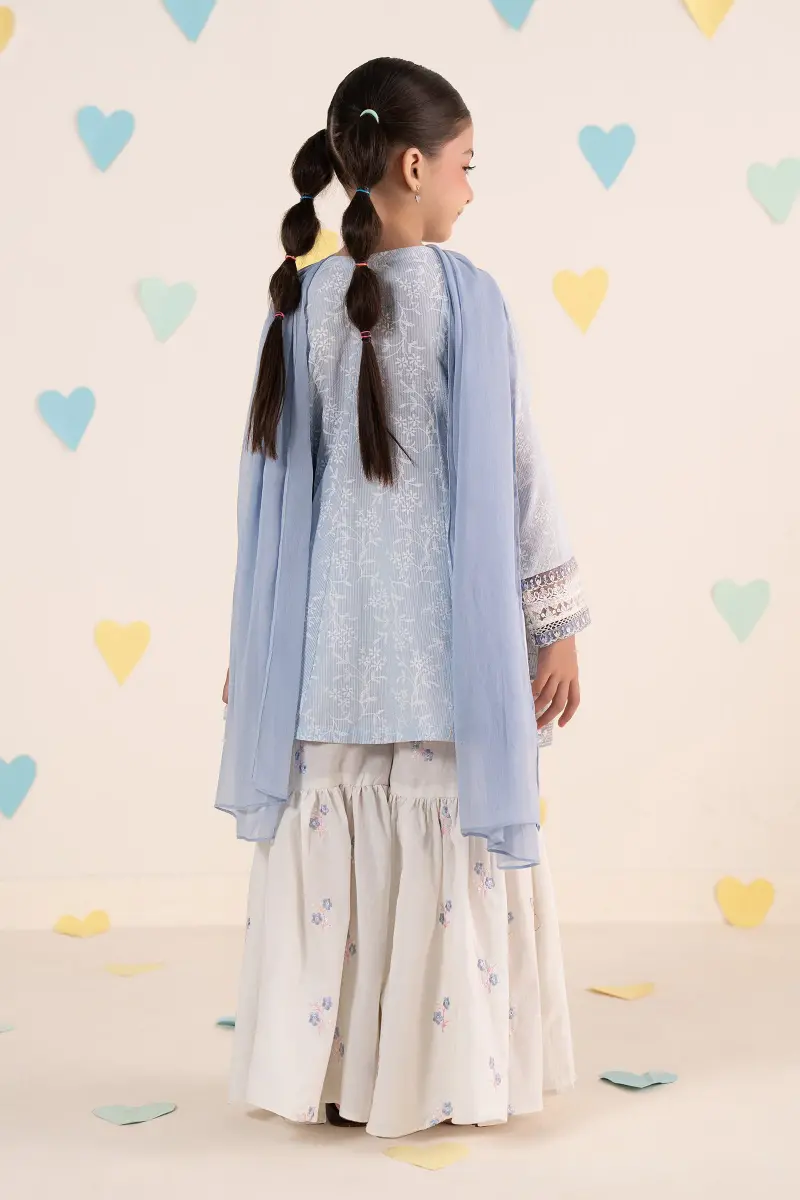 Maria.b Kids Wear Sky Blue Printed &Amp; Embroidered Lawn Suit Mbkd-Ea1111Sb 6 Maria.b Kids Wear Sky Blue Printed &Amp; Embroidered Lawn Suit Mbkd-Ea1111Sb - Image 6