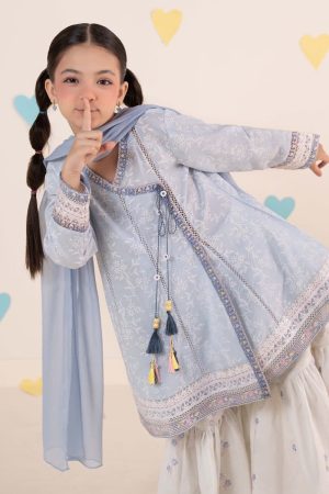 Maria.b Kids Wear Sky Blue Printed &Amp; Embroidered Lawn Suit Mbkd-Ea1111Sb 9 Mkd Ea2611 Skyb Imanistudio.com