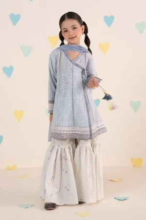 Maria.b Kids Wear Sky Blue Printed &Amp; Embroidered Lawn Suit Mbkd-Ea1111Sb 8 Mkd Ea2611 Skye Imanistudio.com