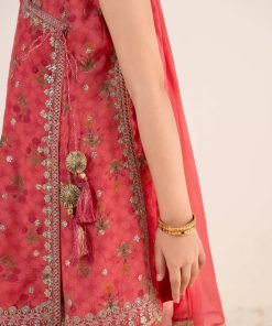 Maria.b Kids Wear Pink Printed &Amp; Embroidered Raw Silk Suit Mbks-Ef1130Pk 9 Mks Ef2630Pinkc Imanistudio.com