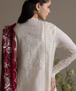 3Pcs Zara Shahjahan Ivory White Raw Silk Mehrunisa Suit Zszr-F0630Wi 9 Off White3 Imanistudio.com