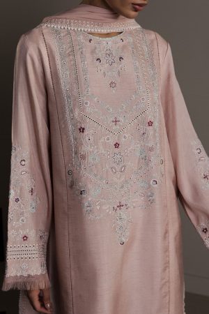 3Pcs Zara Shahjahan Tea Pink Raw Silk Nargis Suit Zszr-F0634Tp 9 Pink Imanistudio.com