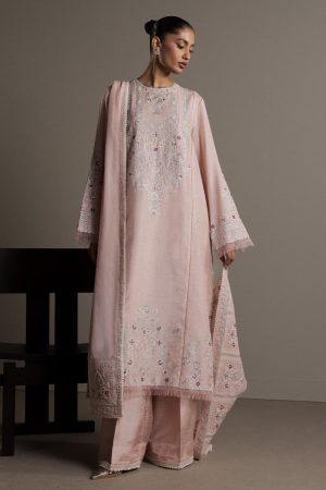 3Pcs Zara Shahjahan Tea Pink Raw Silk Nargis Suit Zszr-F0634Tp 7 Pink1 Imanistudio.com