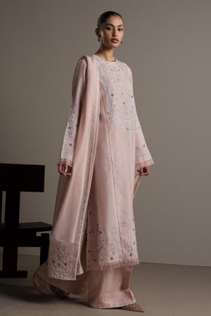 3Pcs Zara Shahjahan Tea Pink Raw Silk Nargis Suit Zszr-F0634Tp 8 Pink4 Imanistudio.com