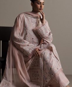 3Pcs Zara Shahjahan Tea Pink Raw Silk Nargis Suit ZSZR-F0634TP