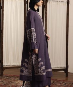 3Pcs Zara Shahjahan Purple Plum Silk Karandi Lehja Suit Zszr-F0604Pp 7 Plum2 Imanistudio.com