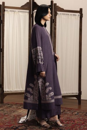 3Pcs Zara Shahjahan Purple Plum Silk Karandi Lehja Suit Zszr-F0604Pp 7 Plum2 Imanistudio.com