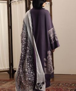 3Pcs Zara Shahjahan Purple Plum Silk Karandi Lehja Suit Zszr-F0604Pp 10 Plum3 Imanistudio.com