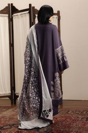 3Pcs Zara Shahjahan Purple Plum Silk Karandi Lehja Suit Zszr-F0604Pp 10 Plum3 Imanistudio.com