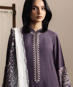 3Pcs Zara Shahjahan Purple Plum Silk Karandi Lehja Suit Zszr-F0604Pp 9 Plum4 Imanistudio.com