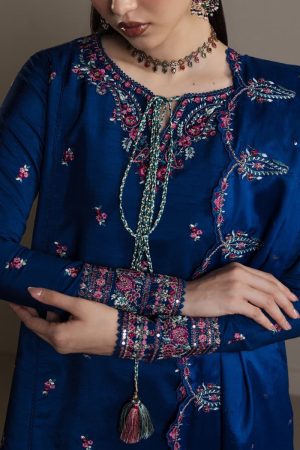 3Pcs Zara Shahjahan Midnight Blue Medium Raw Silk Shabnam Suit Zszr-F0650Mb 8 Royal2 Imanistudio.com