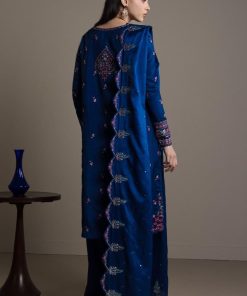 3Pcs Zara Shahjahan Midnight Blue Medium Raw Silk Shabnam Suit Zszr-F0650Mb 10 Royal3 Imanistudio.com