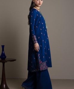3Pcs Zara Shahjahan Midnight Blue Medium Raw Silk Shabnam Suit Zszr-F0650Mb 7 Royal4 Imanistudio.com