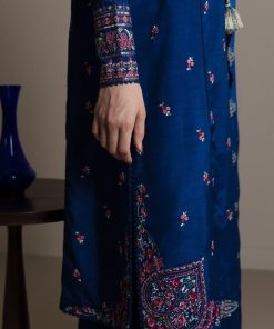 3Pcs Zara Shahjahan Midnight Blue Medium Raw Silk Shabnam Suit Zszr-F0650Mb 9 Royal5 Imanistudio.com