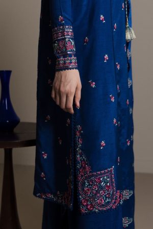 3Pcs Zara Shahjahan Midnight Blue Medium Raw Silk Shabnam Suit Zszr-F0650Mb 9 Royal5 Imanistudio.com