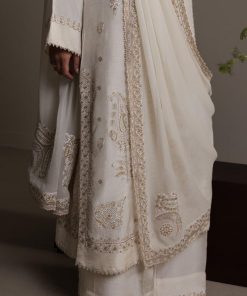 3Pcs Zara Shahjahan Off-White Korean Silk Safa Suit Zszr-F0640Ws 9 White4 Imanistudio.com
