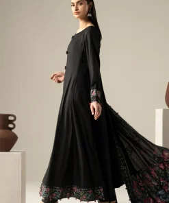 Luxury Pret Real Black Embroidered Linen Suit Mbdw-Aw1648Rb 12 Dw W26 48 Black C Imanistudio.com