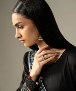 Luxury Pret Real Black Embroidered Linen Suit Mbdw-Aw1648Rb 18 Dw W26 48 Black G Imanistudio.com