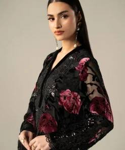 Luxury Formal Black And Pink Embroidered Palachi Suit Mbdw-Aw21608Bp 14 Dw W2608Blackf Imanistudio.com