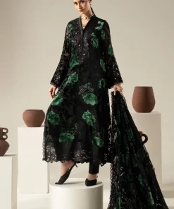 Luxury Formal Black And Green Embroidered Palachi Suit Mbdw-Aw21608Bg