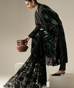 Luxury Formal Black And Green Embroidered Palachi Suit Mbdw-Aw21608Bg 15 Dw W2608Greene Imanistudio.com