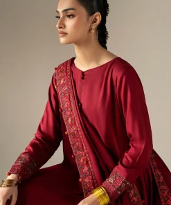 Luxury Pret Rio Red Embroidered Linen Suit Mbdw-Aw1648Rd 11 Dw W2648Rede Imanistudio.com
