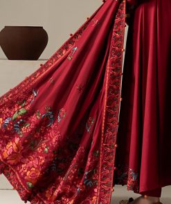 Luxury Pret Rio Red Embroidered Linen Suit Mbdw-Aw1648Rd 13 Dw W2648Redg Imanistudio.com