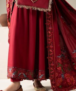 Luxury Pret Rio Red Embroidered Linen Suit Mbdw-Aw1648Rd 12 Dw W2648Redh Imanistudio.com
