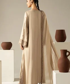 Luxury Pret 3 Pieces Milky Coffee Embroidered Marina Twill Suit Mbdw-Aw1656Mc 16 Dw W2656Coffec Imanistudio.com