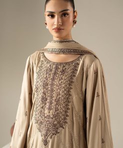 Luxury Pret 3 Pieces Milky Coffee Embroidered Marina Twill Suit Mbdw-Aw1656Mc 11 Dw W2656Coffee Imanistudio.com