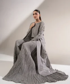 Luxury Pret 3 Pieces Grey Embellished Raw Silk Suit Mbwf-A1502Gr 9 Mb Wf25 36Aa Imanistudio.com
