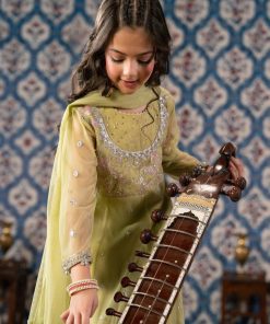 Maria.b 3 Piece Kids Green Embroidered Net Suit Mbks-Aw1606Mg 11 Mks W2606Greenh Imanistudio.com