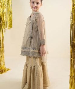 Maria.b 3 Piece Kids Creme Embroidered Net Suit Mbks-Aw1608Cr 12 Mks W2608Offwhte Imanistudio.com