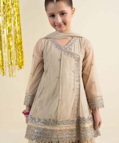 Maria.b 3 Piece Kids Creme Embroidered Net Suit Mbks-Aw1608Cr 14 Mks W2608Offwhtg Imanistudio.com