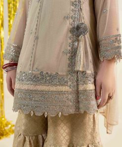 Maria.b 3 Piece Kids Creme Embroidered Net Suit Mbks-Aw1608Cr 13 Mks W2608Offwhth Imanistudio.com